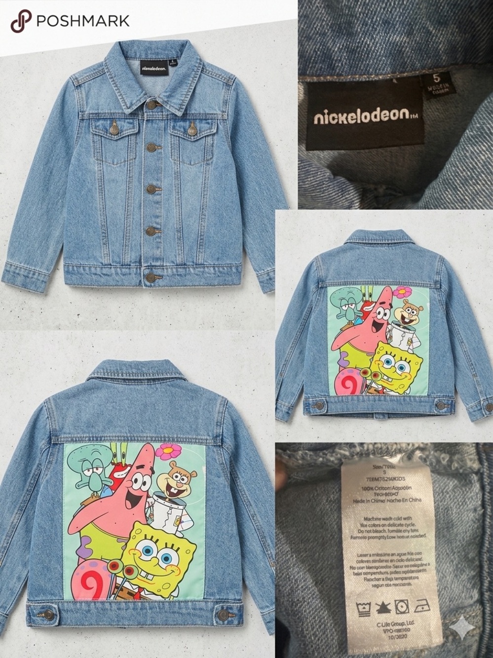 Nickelodeon Girls SpongeBob SquarePants Denim Jacket – Size 5 – EUC